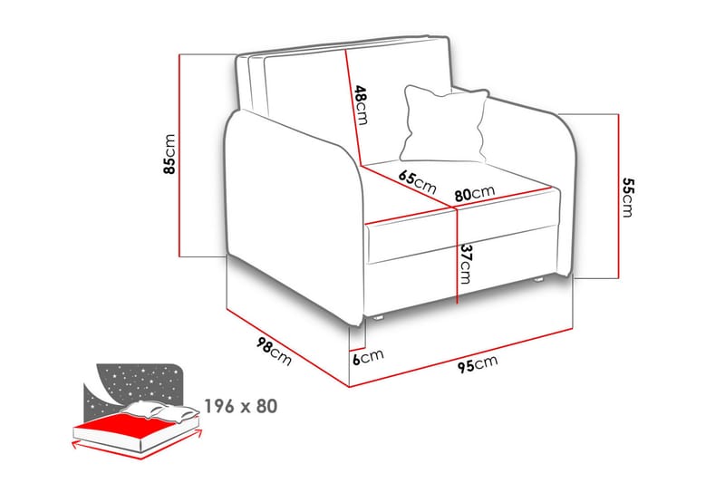 Viva Sovestol - Grå - Møbler - Sofaer - Sovesofaer - 2 personers sovesofa