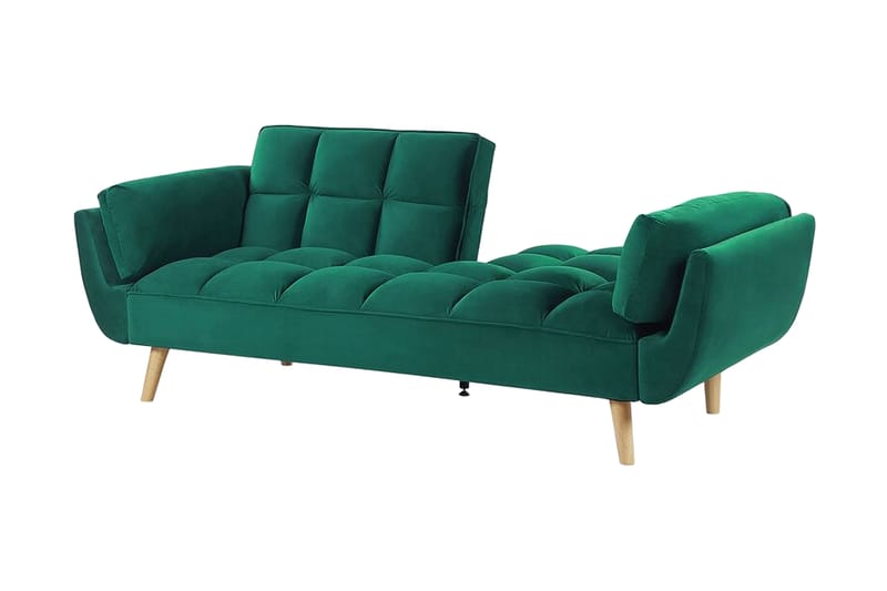 Asaby 3-Pers. Sovesofa - Velour/Grøn - Sovesofaer - 3 personers sovesofa