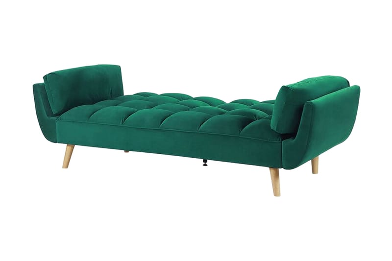 Asaby 3-Pers. Sovesofa - Velour/Grøn - Sovesofaer - 3 personers sovesofa