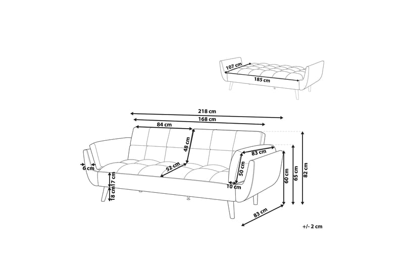 Asaby 3-Pers. Sovesofa - Velour/Grøn - Sovesofaer - 3 personers sovesofa