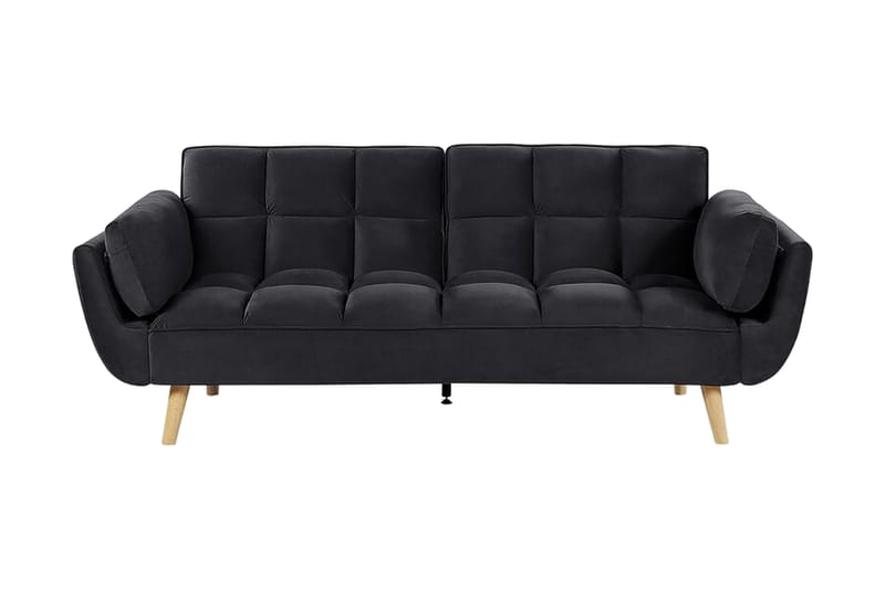 Asaby 3-Pers. Sovesofa - Velour/Sort - Møbler - Sofaer - Sovesofaer - 3 personers sovesofa