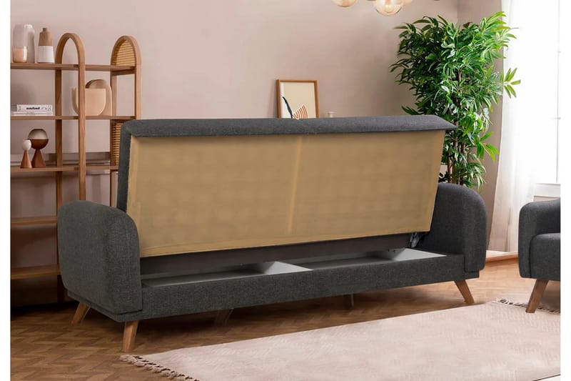 Malkiat Sovesofa - Antracit - Møbler - Sofaer - Sovesofaer - 3 personers sovesofa