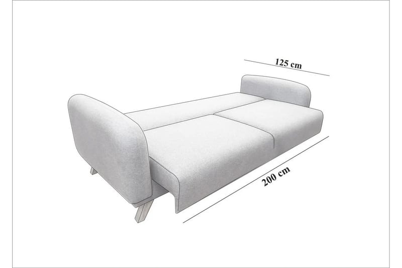 Malkiat Sovesofa - Antracit - Møbler - Sofaer - Sovesofaer - 3 personers sovesofa