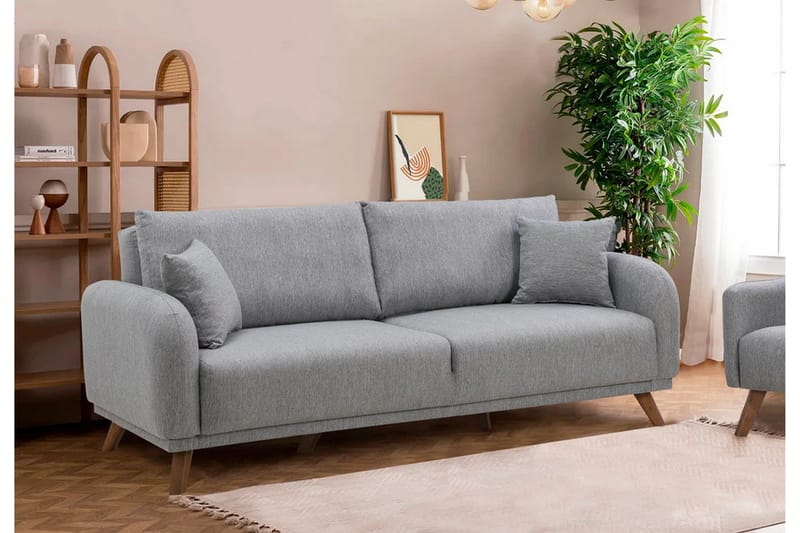 Malkiat Sovesofa - Grå - Møbler - Sofaer - Sovesofaer - 3 personers sovesofa