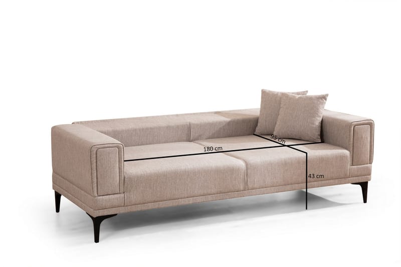 Naoko 3-Pers. Sovesofa - Lysebrun - Møbler - Sofaer - Sovesofaer - 3 personers sovesofa