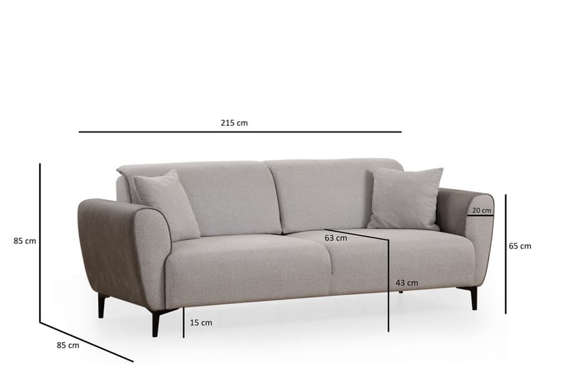 Rebelo 3-Pers. Sovesofa - Grå - Møbler - Sofaer - Sovesofaer - 3 personers sovesofa