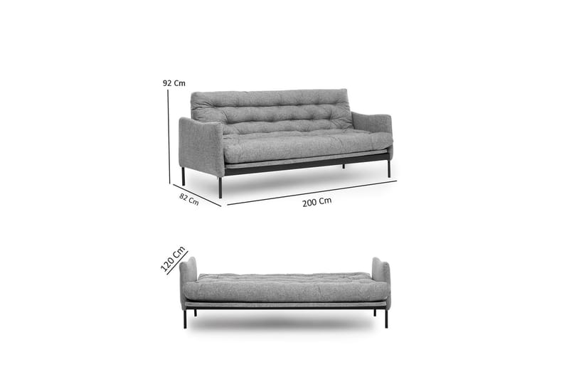 Renge Sovesofa - Mørkegrå - Møbler - Sofaer - Sovesofaer - 3 personers sovesofa