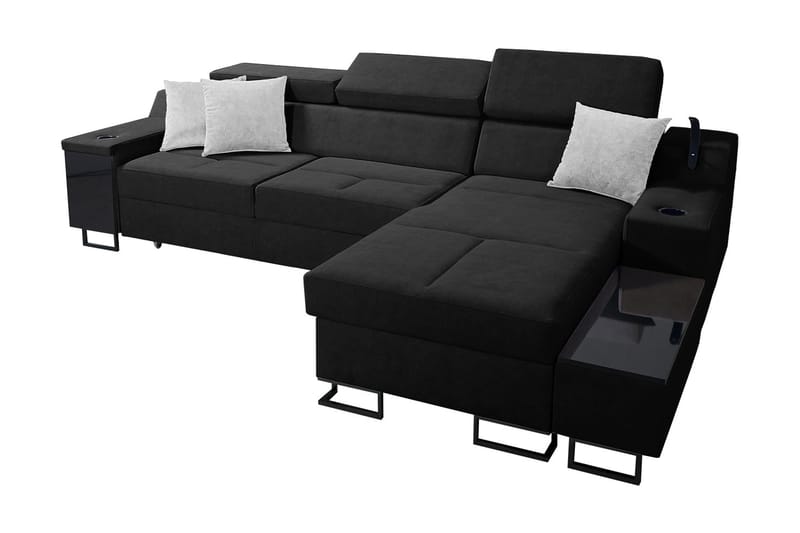 3-Pers. Sovesofa Højre - Sort - Møbler - Sofaer - Sovesofaer