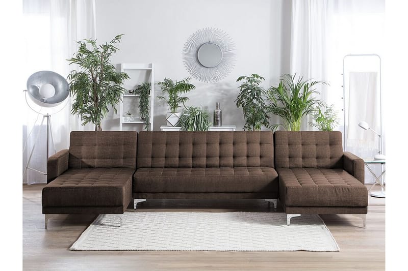 5-personers sofa med sovefunktion brun Chaiselongsofa - Brun - Møbler - Sofaer - Sovesofaer