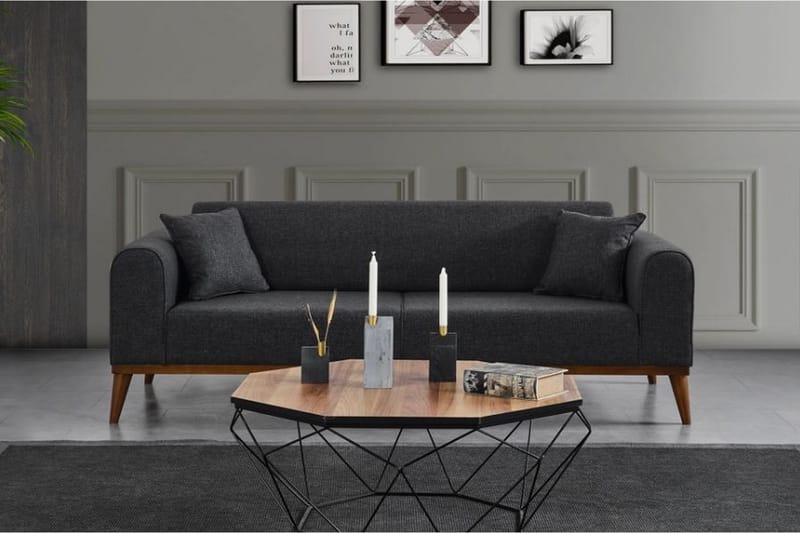 Akio 4-personers Sovesofa - Antracit - Møbler - Sofaer - Sovesofaer