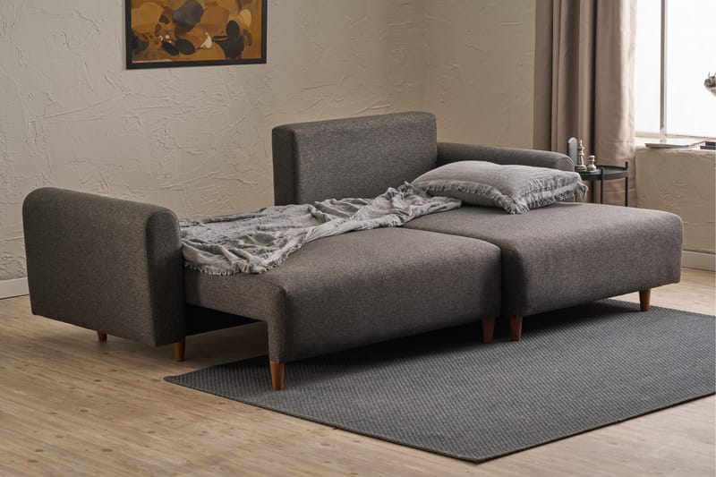 Alfie 4-personers Sovesofa med Chaiselong - Antracit - Møbler - Sofaer - Sovesofaer