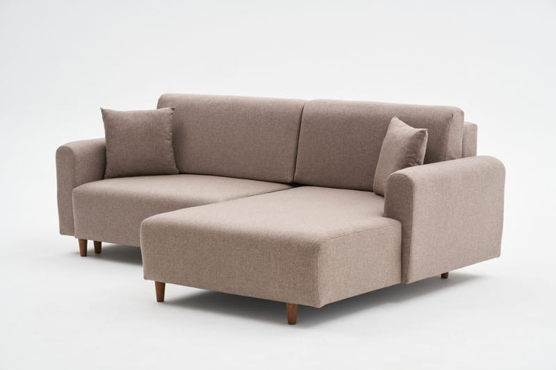 Alfie 4-personers Sovesofa med Chaiselong - Brun - Møbler - Sofaer - Sovesofaer