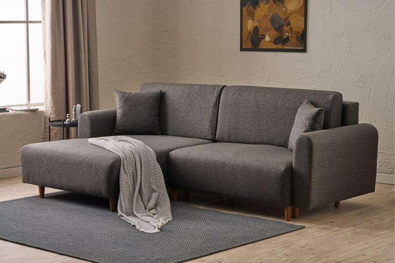 Alfie 4-personers Sovesofa med Chaiselong - Antracit - Møbler - Sofaer - Sovesofaer