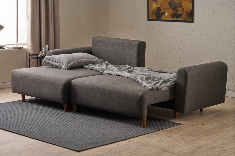 Alfie 4-personers Sovesofa med Chaiselong - Antracit - Møbler - Sofaer - Sovesofaer