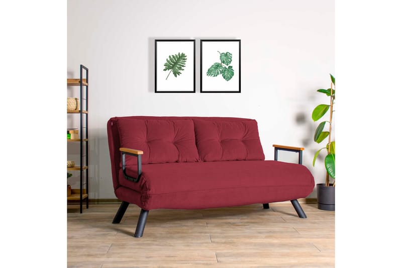 Alfredton Sovesofa 2-personers 175x133 cm - Rød - Møbler - Sofaer - Sovesofaer