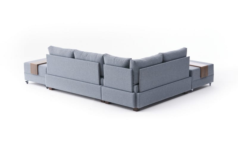 Algeria Sovesofa m. Chaiselong 4-Pers. 140x190 - Blå - Møbler - Sofaer - Sovesofaer