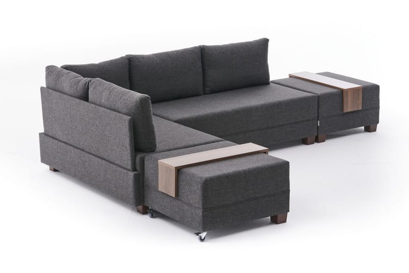 Algeria Sovesofa m. Chaiselong 4-Pers. 140x190 - Antracit - Møbler - Sofaer - Sovesofaer