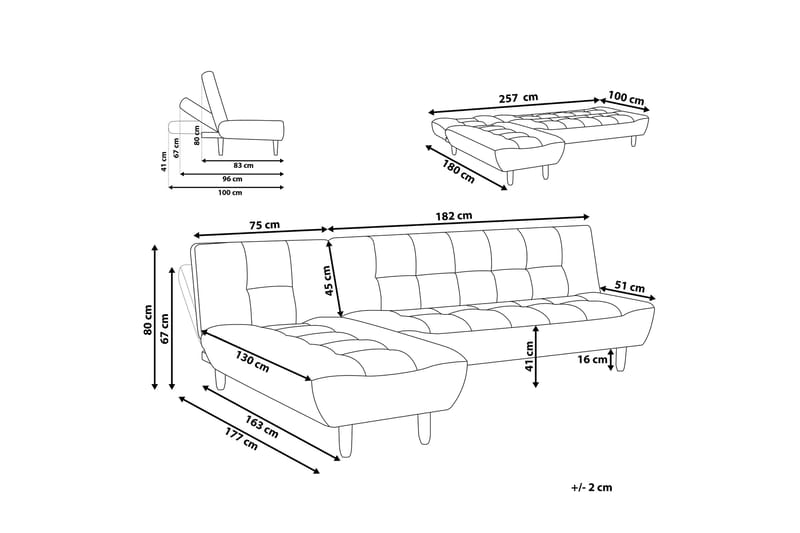 Alsten 4-Pers. Hjørnesovesofa - Hvid - Møbler - Sofaer - Sovesofaer