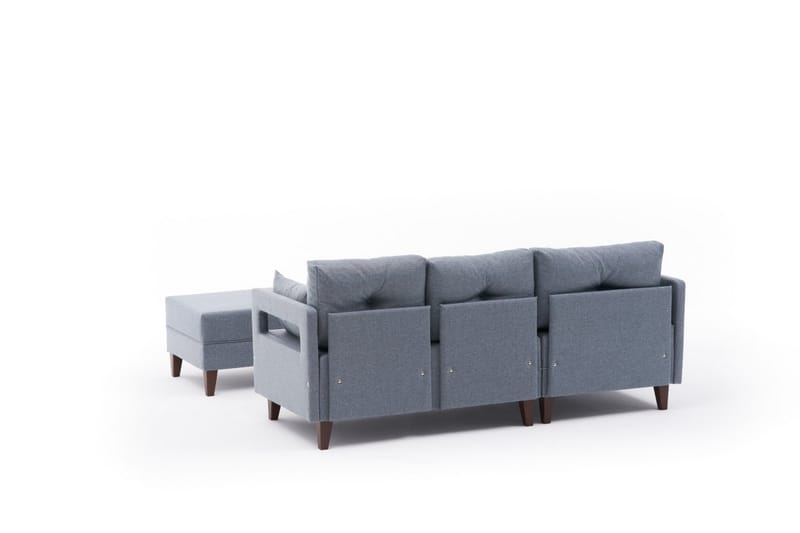 Angola Sovesofa m. Chaiselong 4-Pers. 140x193 - Blå - Møbler - Sofaer - Sovesofaer