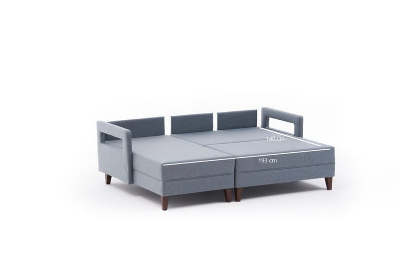 Angola Sovesofa m. Chaiselong 4-Pers. 140x193 - Blå - Møbler - Sofaer - Sovesofaer