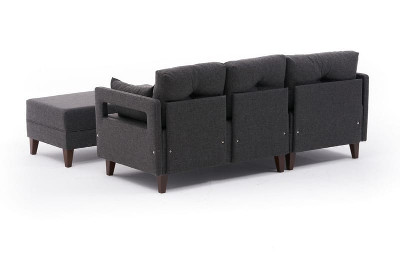 Angola Sovesofa m. Chaiselong 4-Pers. 140x193 - Antracit - Møbler - Sofaer - Sovesofaer