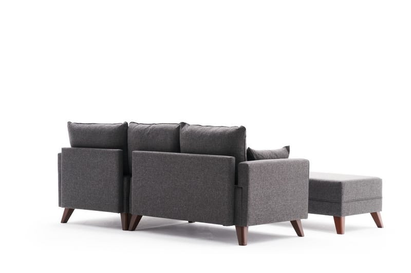 Antigua Mini Sovesofa med Chaiselong Højre - Antracit/Brun - Møbler - Sofaer - Sovesofaer