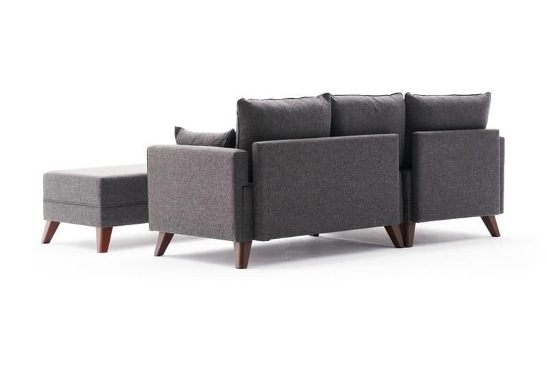 Antigua Mini Sovesofa med Chaiselong Venstre - Antracit/Brun - Møbler - Sofaer - Sovesofaer