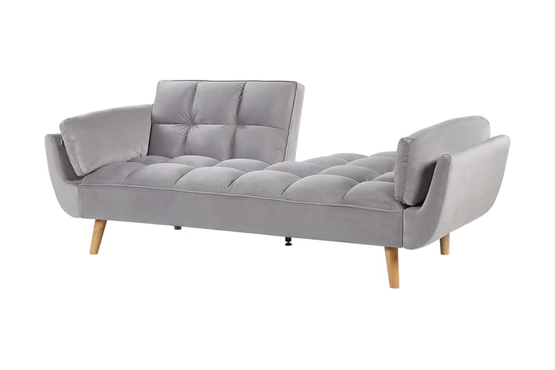 Asaby 3-Pers. Sovesofa - Velour/Grå - Sovesofaer - 3 personers sovesofa