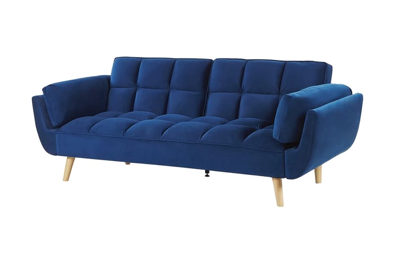 Asaby 3-Pers. Sovesofa - Velour/Mørkeblå - Sovesofaer - 3 personers sovesofa