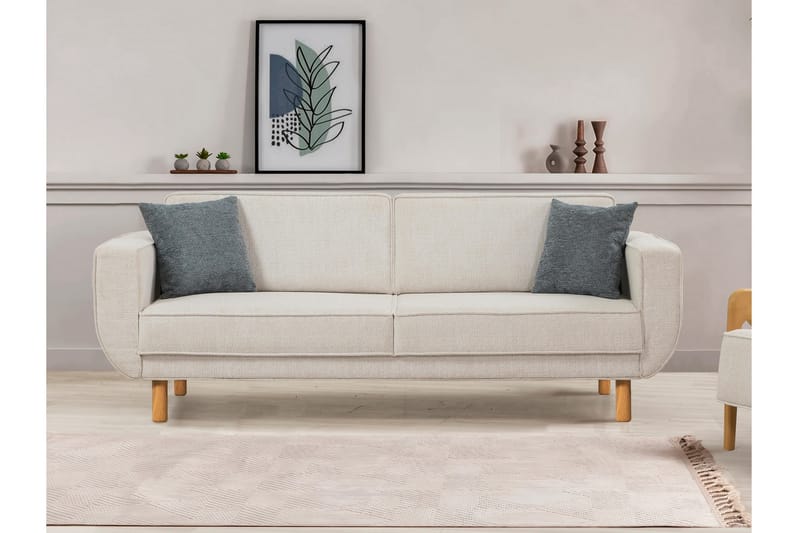 Austen 3-personers Sovesofa - Creme - Møbler - Sofaer - Sovesofaer