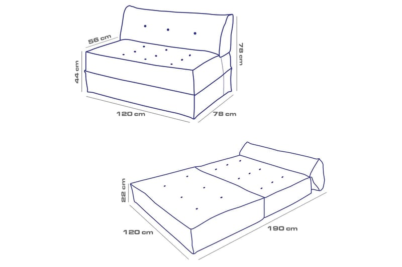 Avy 2-personers Sovesofa - Beige - Møbler - Sofaer - Sovesofaer