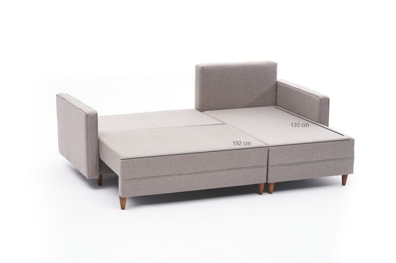 Aydama Sovesofa m. Chaiselong 4-Pers. 192x135 - Cream - Møbler - Sofaer - Sovesofaer