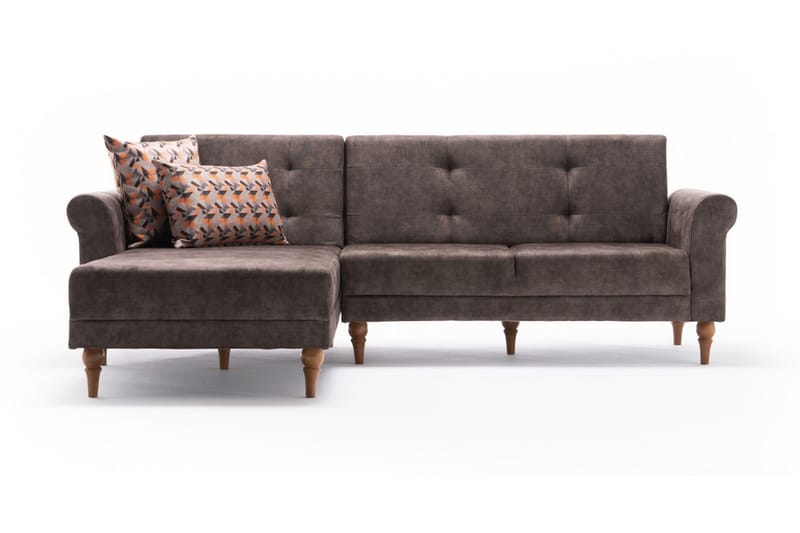 Benin Sovesofa m. Chaiselong 4-Pers. 205x180 - Brun - Møbler - Sofaer - Sovesofaer