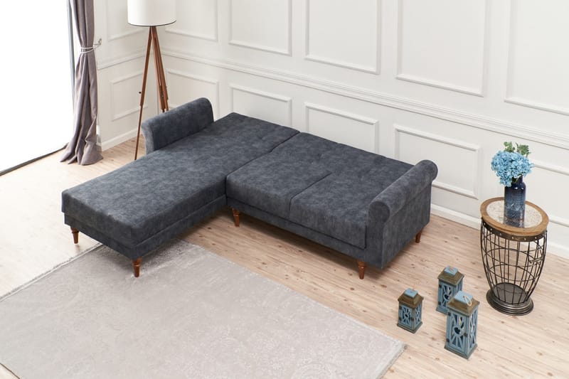 Benin Sovesofa m. Chaiselong 4-Pers. 205x180 - Antracit - Møbler - Sofaer - Sovesofaer