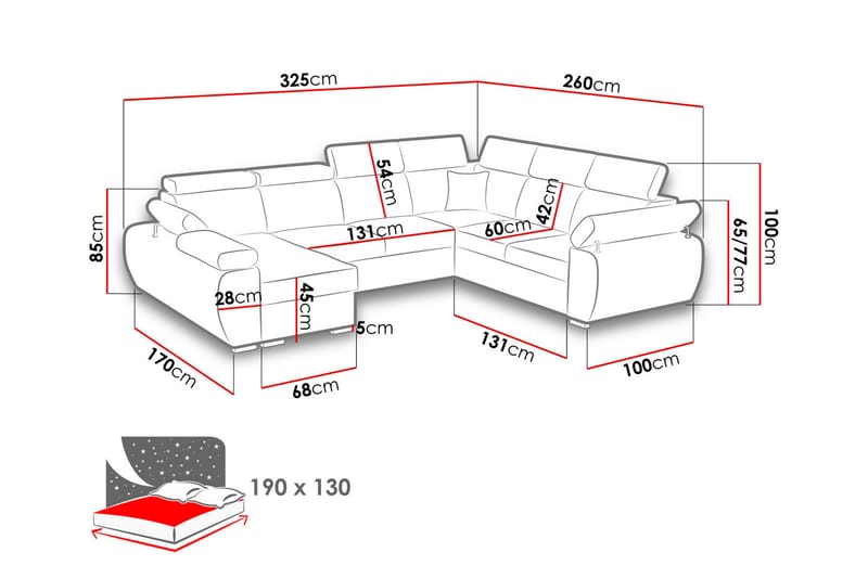 Boston Hjørnesofa Højre - Mørkegrå - Møbler - Sofaer - Sovesofaer