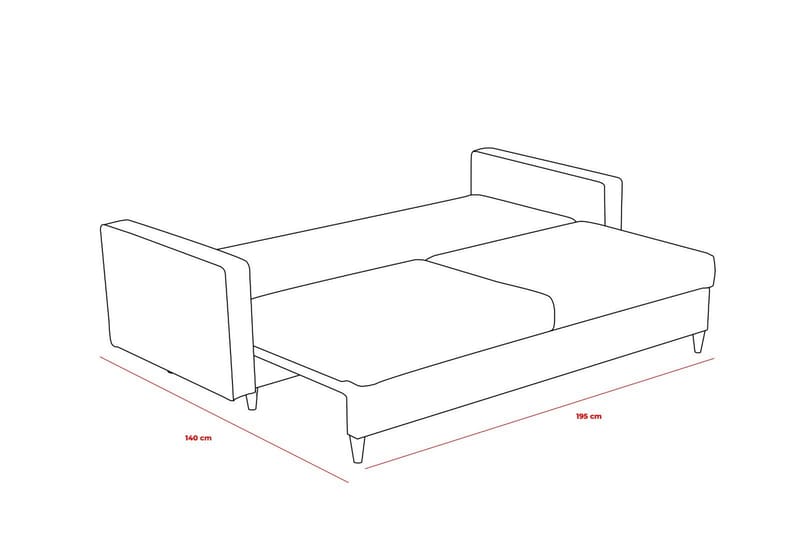 Braneles Sovesofa 3-seter - Antracit - Møbler - Sofaer - Sovesofaer