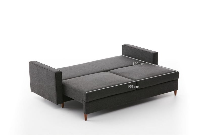 Braneles Sovesofa 3-seter - Antracit - Møbler - Sofaer - Sovesofaer