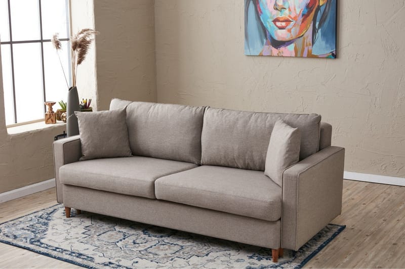 Braneles Sovesofa 3-personer - Beige - Møbler - Sofaer - Sovesofaer