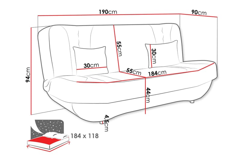 Burralla Sovesofa 2-personers - Grøn - Møbler - Sofaer - Sovesofaer