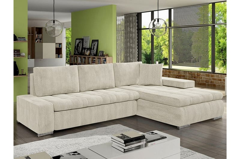 Cerys 3-personers Hjørnesovesofa - Beige - Møbler - Sofaer - Sovesofaer