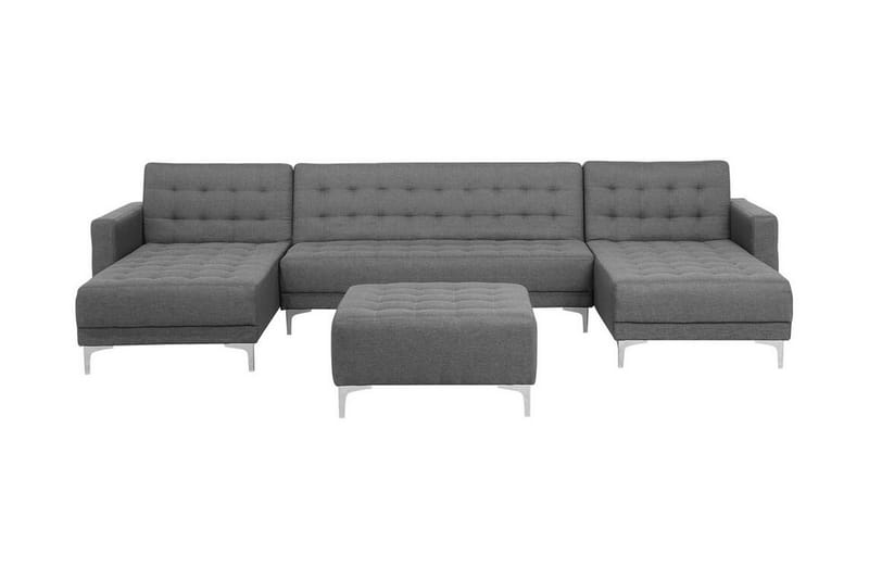 Chaiselongsofa med sovefunktion + Grå Fodskammel Aberdeen - Grå - Møbler - Sofaer - Sovesofaer