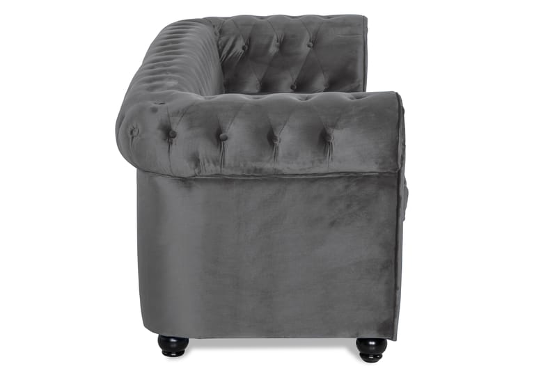 Chesterfield Deluxe sovesofa - Mørkegrå Fløjl - Møbler - Sofaer - Sovesofaer