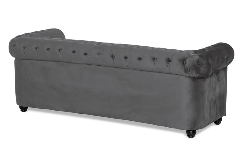 Chesterfield Deluxe sovesofa - Mørkegrå Fløjl - Møbler - Sofaer - Sovesofaer