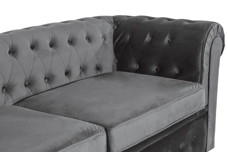 Chesterfield Deluxe sovesofa - Mørkegrå Fløjl - Møbler - Sofaer - Sovesofaer