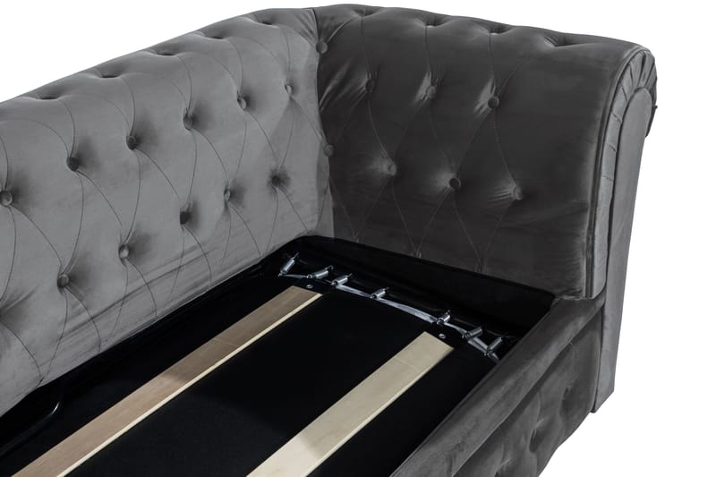 Chesterfield Deluxe sovesofa - Mørkegrå Fløjl - Møbler - Sofaer - Sovesofaer