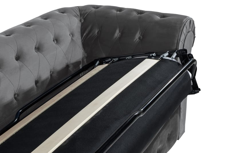 Chesterfield Deluxe sovesofa - Mørkegrå Fløjl - Møbler - Sofaer - Sovesofaer