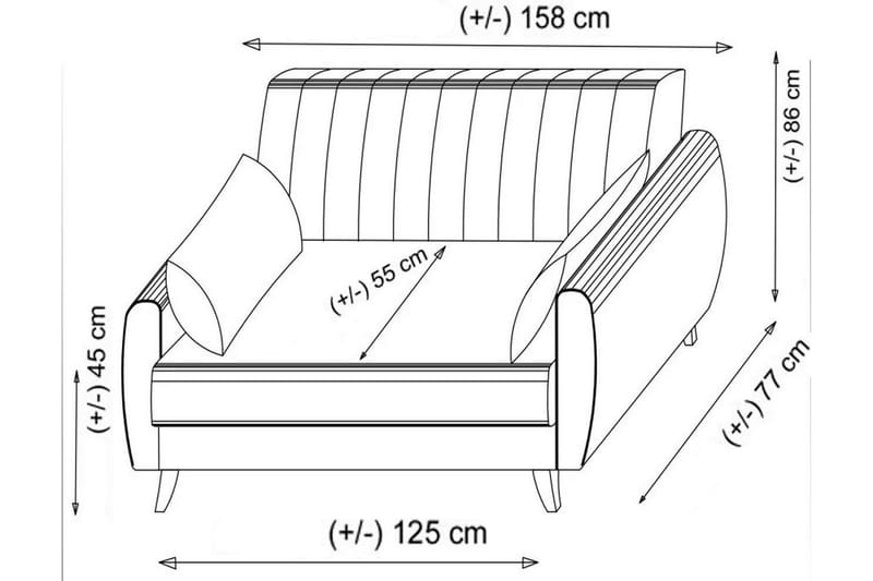 Dalima Sovesofa 2-personers - Mørkegrå - Møbler - Sofaer - Sovesofaer