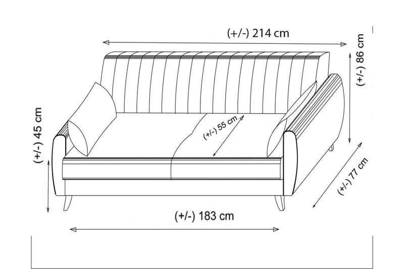 Dalima Sovesofa 3-personers - Mørkegrå - Møbler - Sofaer - Sovesofaer