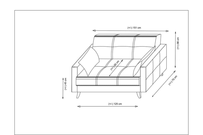 Darcia Sovesofa 2-personers - Mørkegrå - Møbler - Sofaer - Sovesofaer