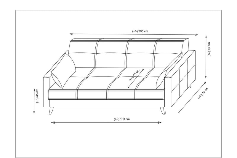 Darcia Sovesofa 3-personers - Mørkegrå - Møbler - Sofaer - Sovesofaer